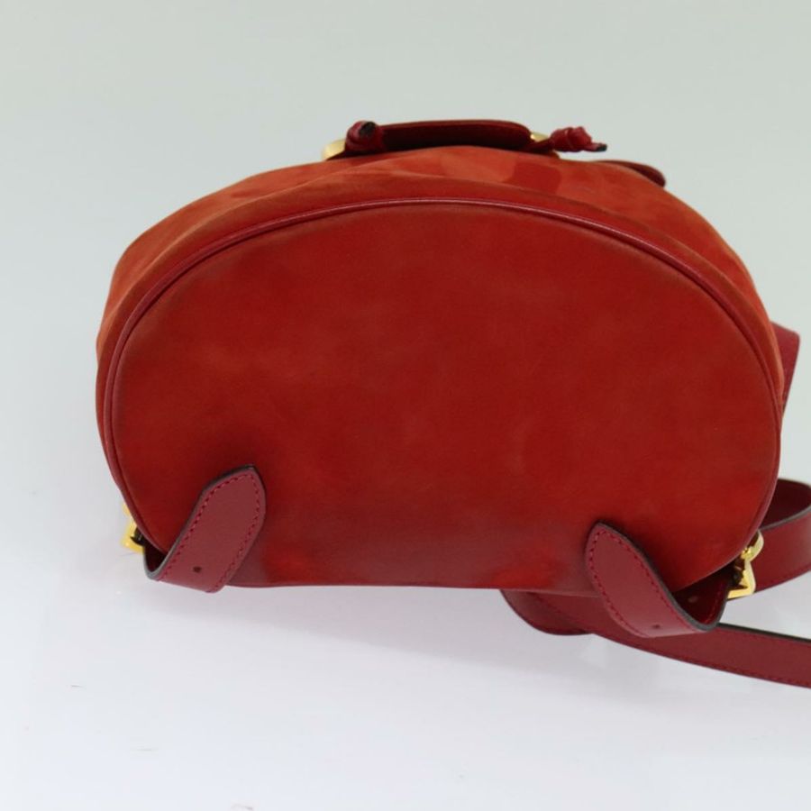 【日本直送】Salvatore Ferragamo 紅色麂皮雙肩包,正品編號 114655-4