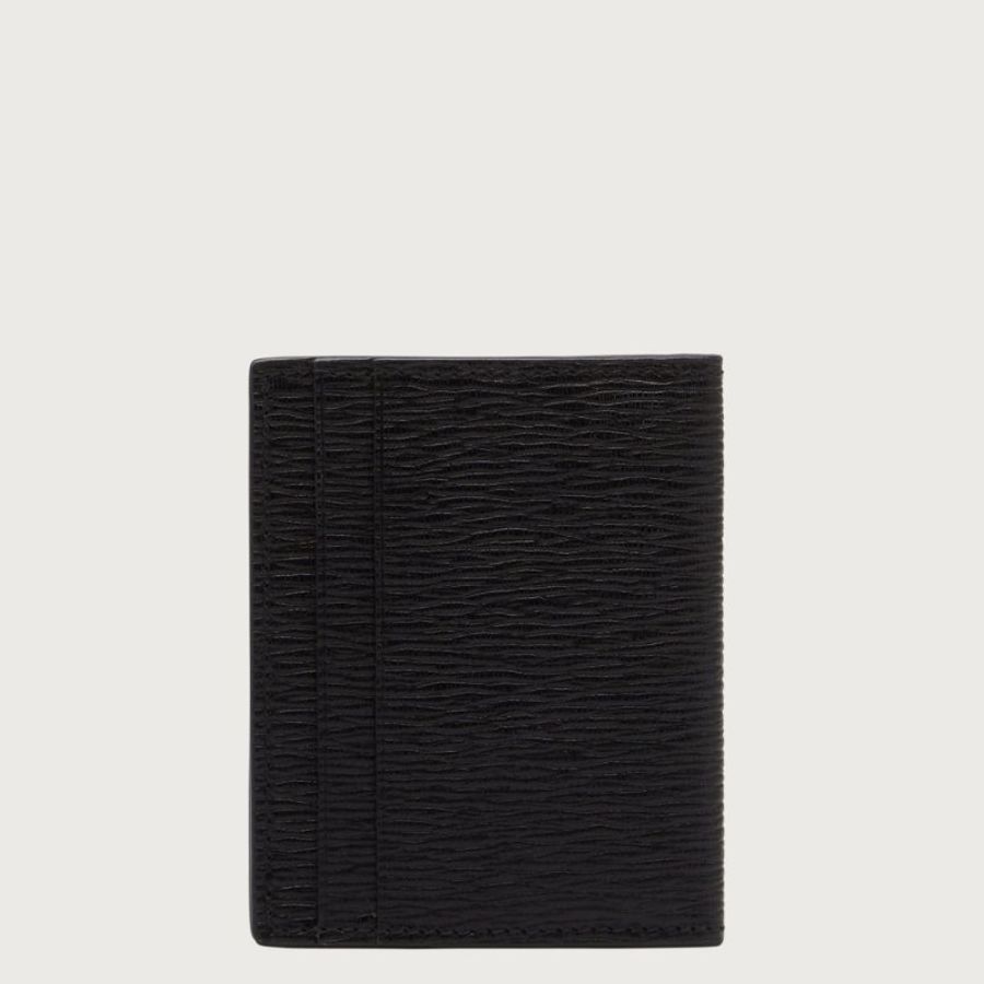 Salvatore Ferragamo 經典馬蹄造型GANCINI壓印字母LOGO水波紋牛皮10卡卡夾-4