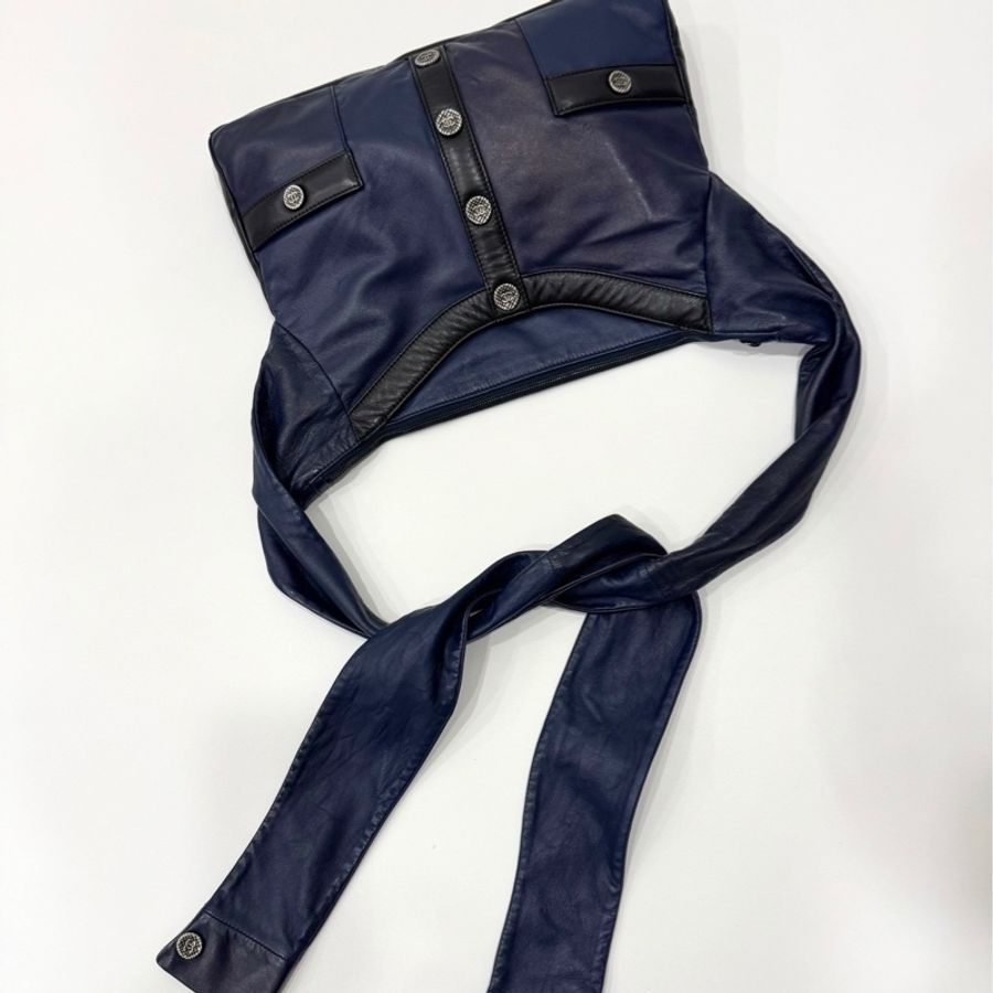 chanel 香奈兒 深藍 Girl Bag 衣服包 購物包 肩背包 斜背包 側背包 手提包-20
