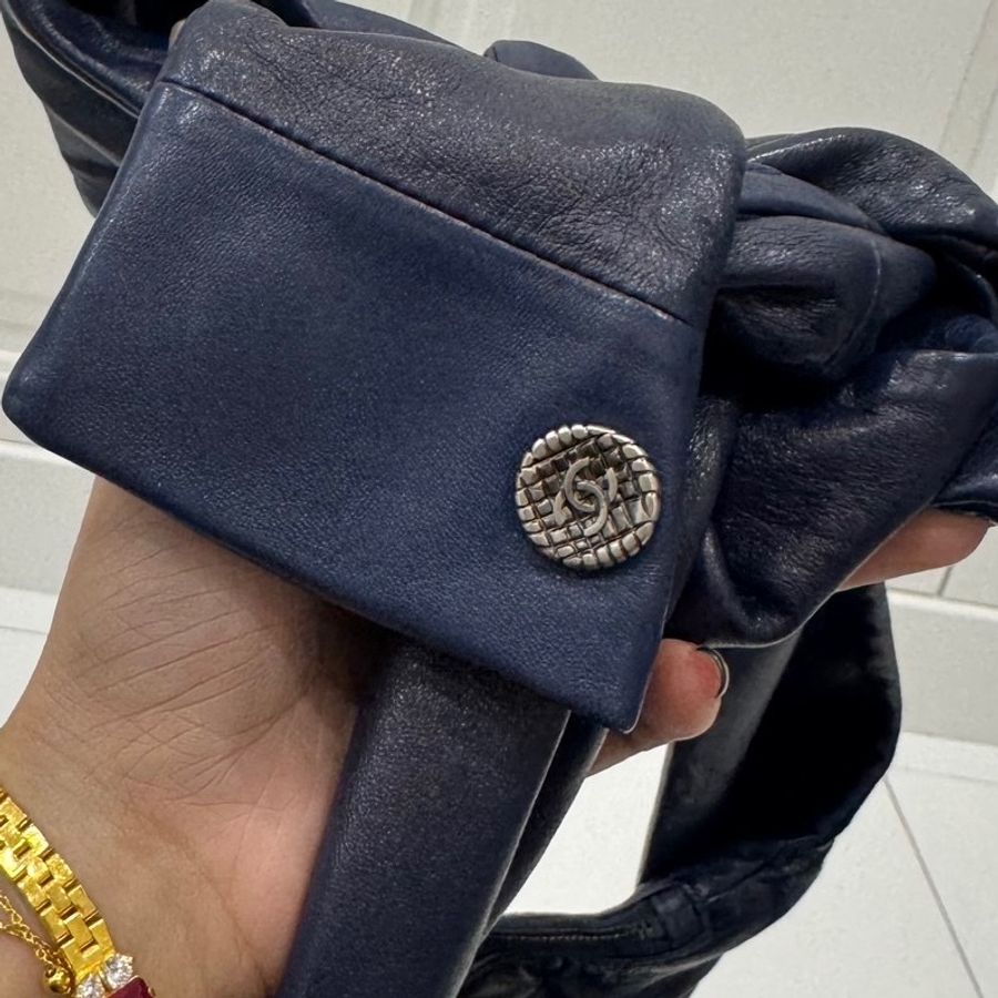 chanel 香奈兒 深藍 Girl Bag 衣服包 購物包 肩背包 斜背包 側背包 手提包-36