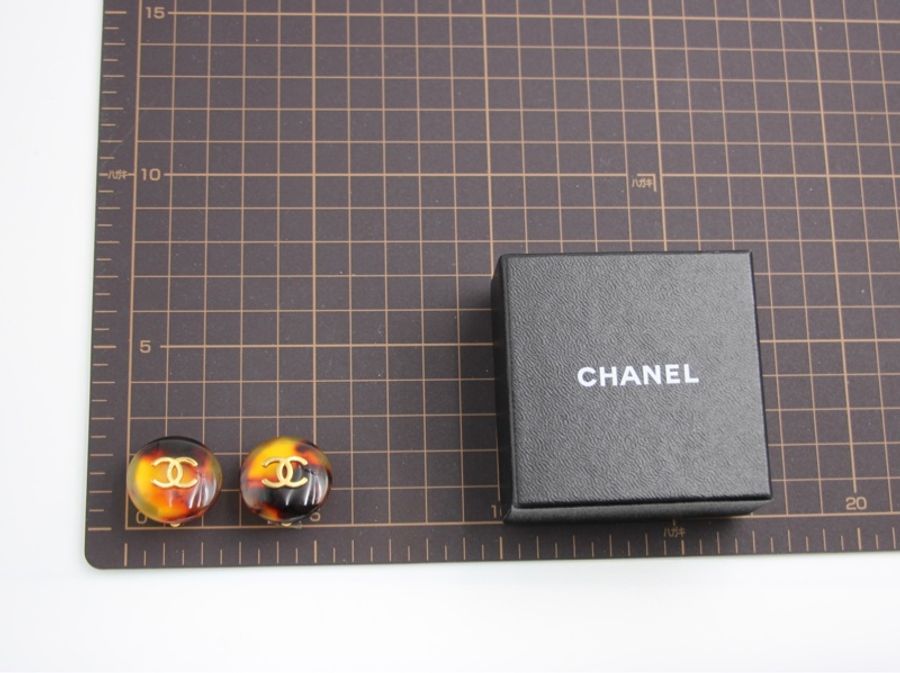 Chanel Vintage 97P玳瑁圓形耳環-9