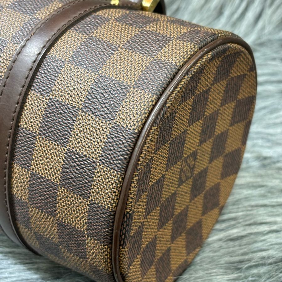 LV N51304 咖啡棋盤格紋 拉鍊 圓筒包 手提包 水桶包 圓桶包 水筒包 波士頓包-3