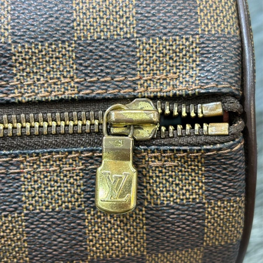 LV N51304 咖啡棋盤格紋 拉鍊 圓筒包 手提包 水桶包 圓桶包 水筒包 波士頓包-11
