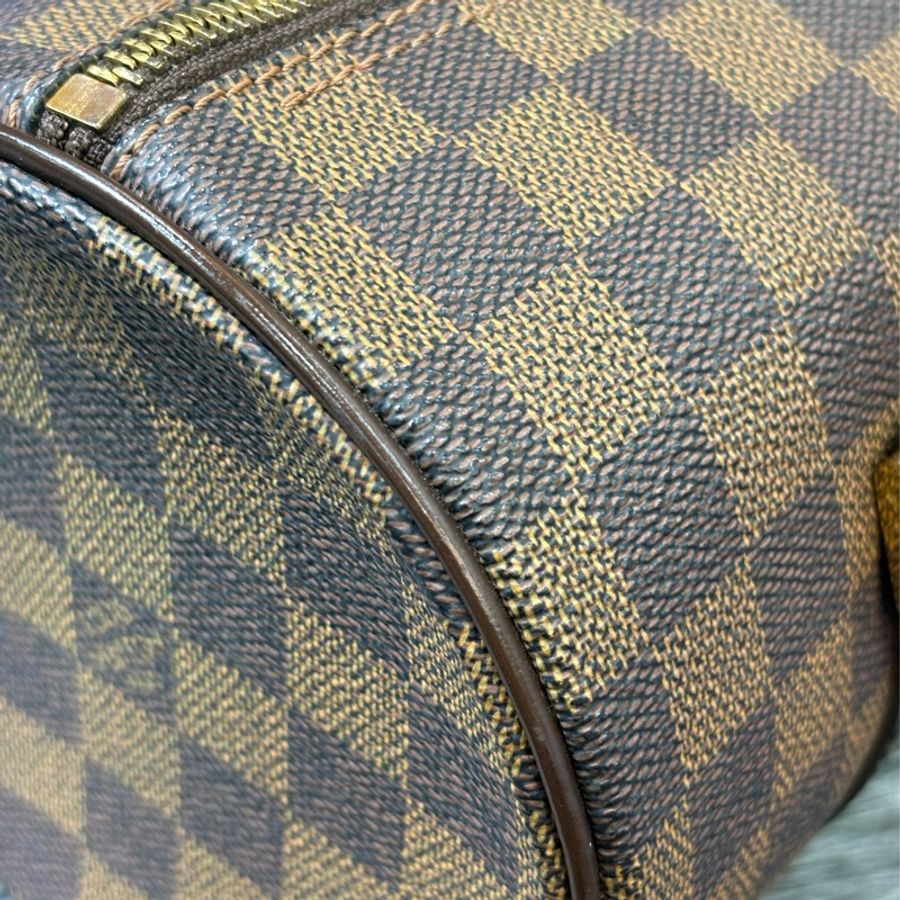 LV N51304 咖啡棋盤格紋 拉鍊 圓筒包 手提包 水桶包 圓桶包 水筒包 波士頓包-13