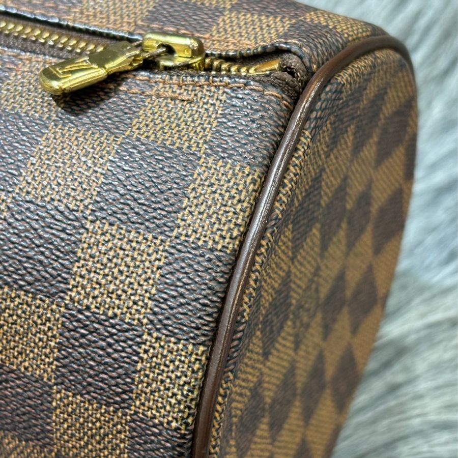 LV N51304 咖啡棋盤格紋 拉鍊 圓筒包 手提包 水桶包 圓桶包 水筒包 波士頓包-14
