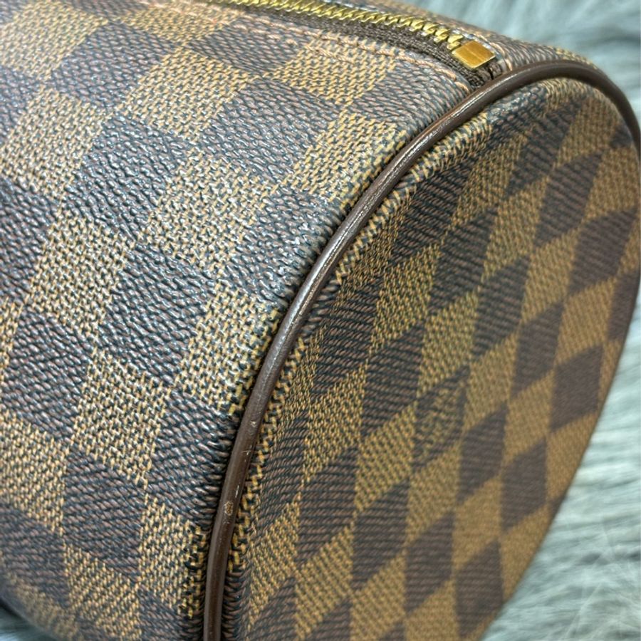LV N51304 咖啡棋盤格紋 拉鍊 圓筒包 手提包 水桶包 圓桶包 水筒包 波士頓包-15