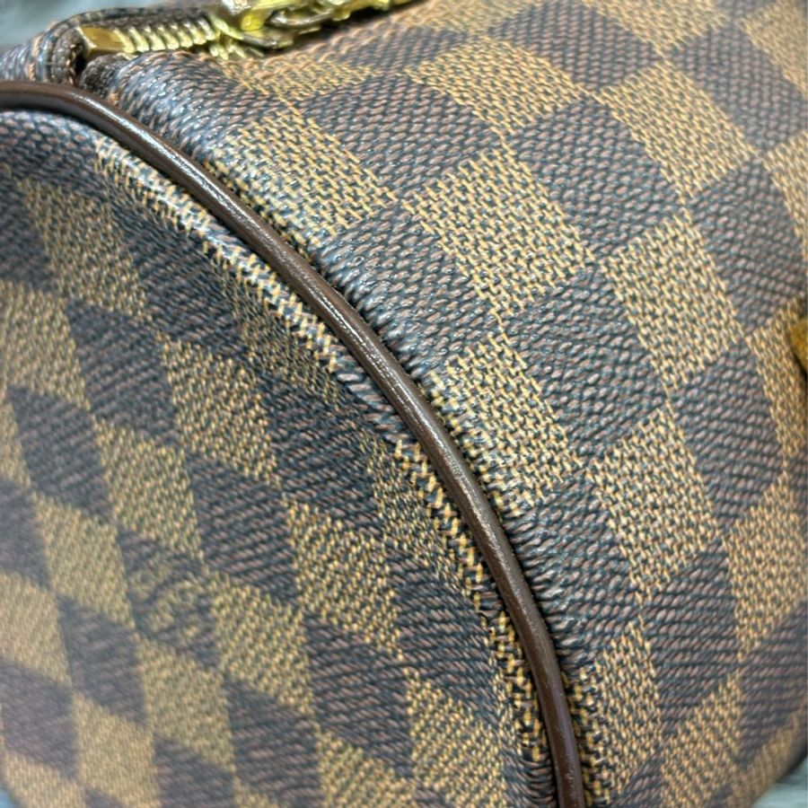 LV N51304 咖啡棋盤格紋 拉鍊 圓筒包 手提包 水桶包 圓桶包 水筒包 波士頓包-16