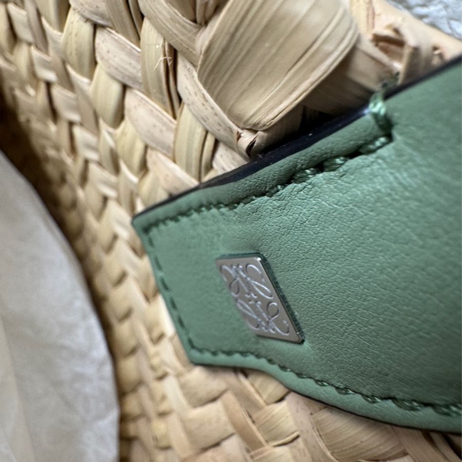 LOEWE 羅威 Basket系列品牌LOGO烙印提把竹編提籃/手提包-7