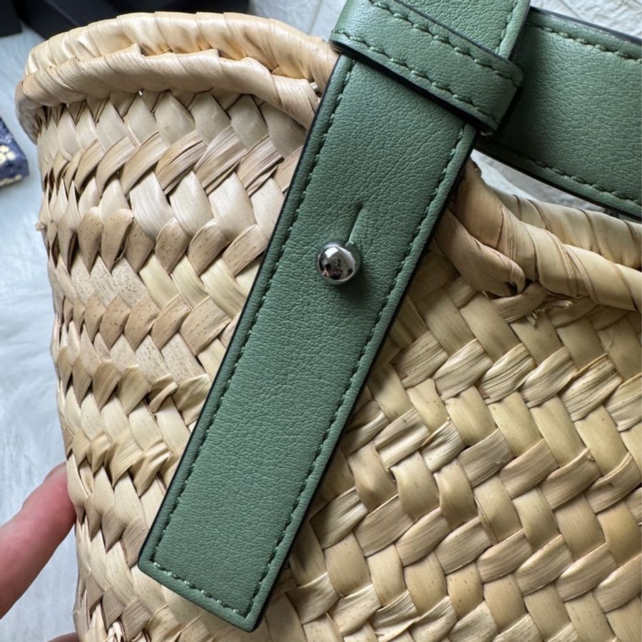 LOEWE 羅威 Basket系列品牌LOGO烙印提把竹編提籃/手提包-19
