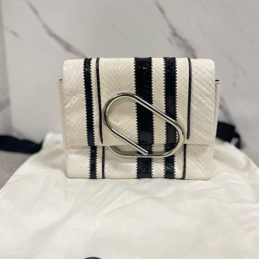 3.1 Phillip Lim Python chain bag經典Alix回形針別針包黑白蛇皮款-3