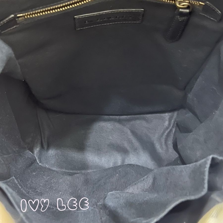 BURBERRY 巴寶莉 Canvas 色塊格紋拼接帆布 後背包 肩背包 二手精品-3