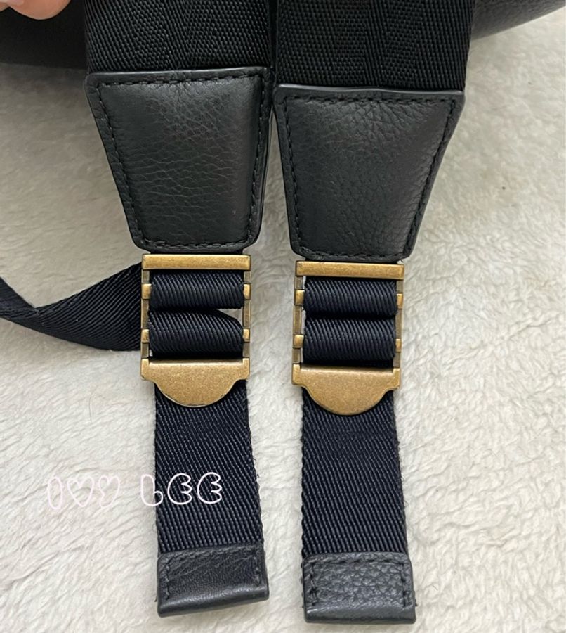 BURBERRY 巴寶莉 Canvas 色塊格紋拼接帆布 後背包 肩背包 二手精品-10