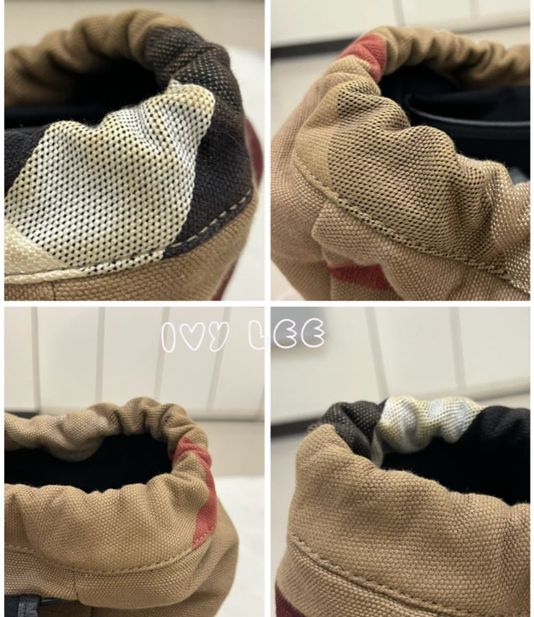 BURBERRY 巴寶莉 Canvas 色塊格紋拼接帆布 後背包 肩背包 二手精品-16