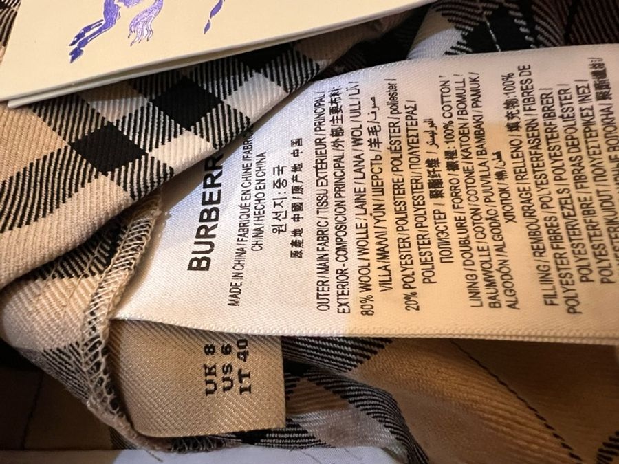 全新/全標在《Burberry 》經典格紋格子微喇叭褲-2
