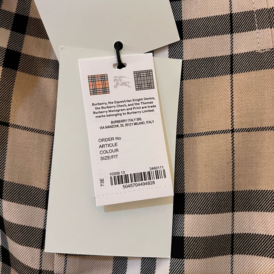 全新/全標在《Burberry 》經典格紋格子微喇叭褲-8