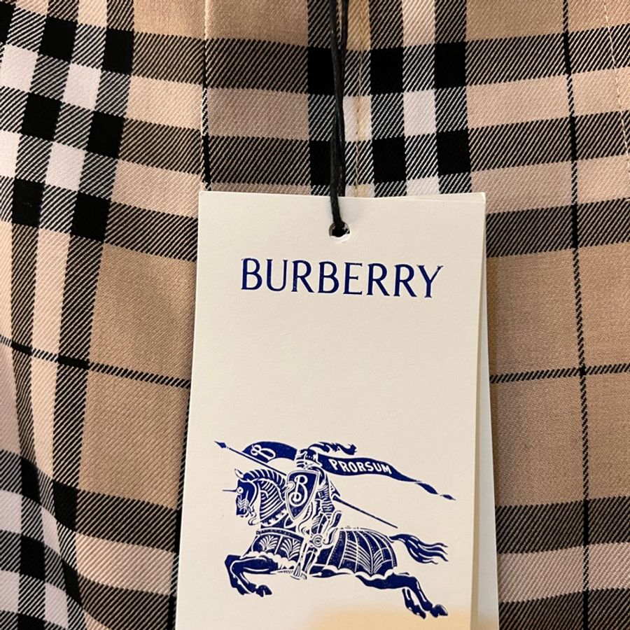 全新/全標在《Burberry 》經典格紋格子微喇叭褲-10