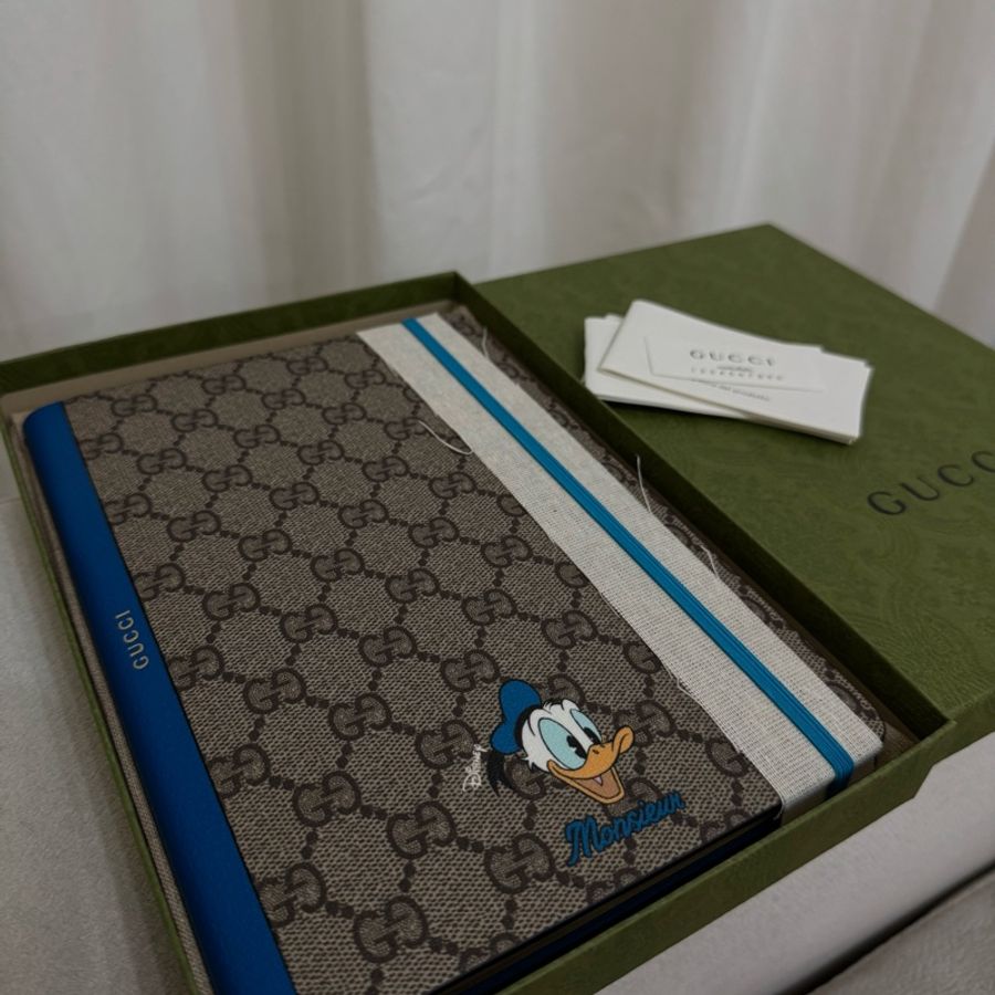 GUCCI Disney 唐老鴨老花聯名筆記本(藍色)-0