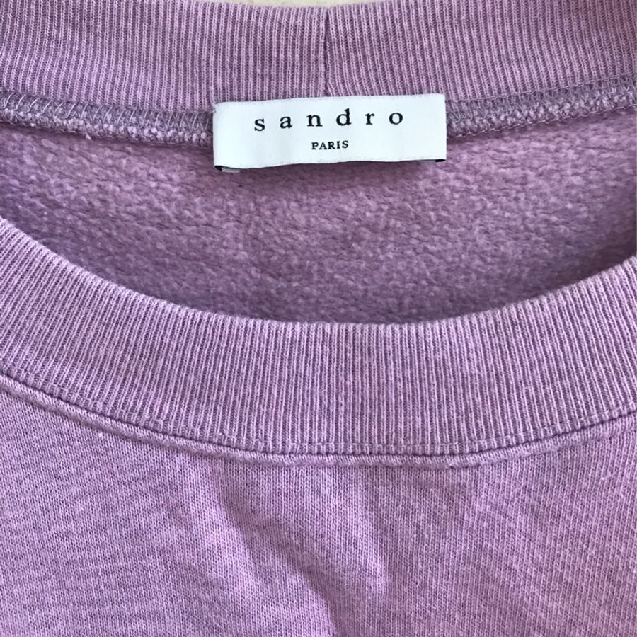 Sandro正品紫色內刷毛棉質上衣 1號 寬鬆版S-XL可穿-5