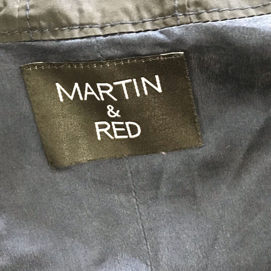 25)Martin&Red正品內裡絲質顯瘦深藍色風衣外套 S-M適穿 約88成新-4