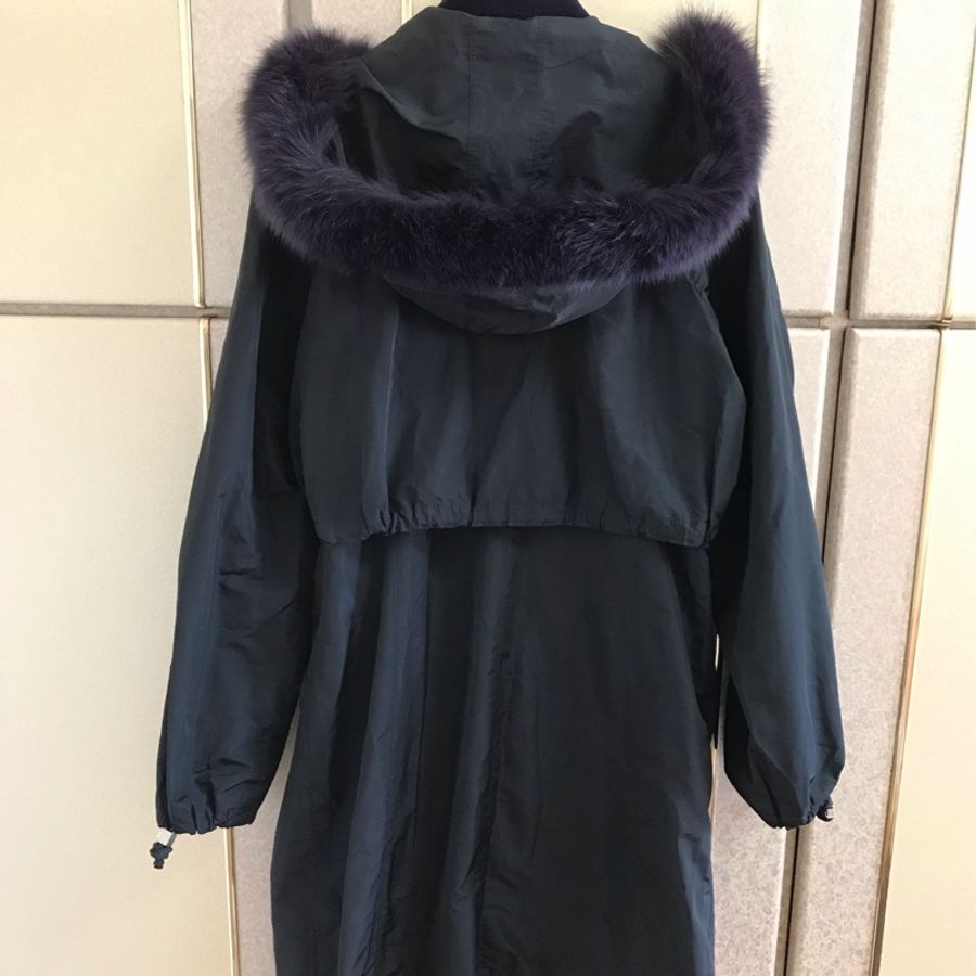 25)Martin&Red正品內裡絲質顯瘦深藍色風衣外套 S-M適穿 約88成新-9