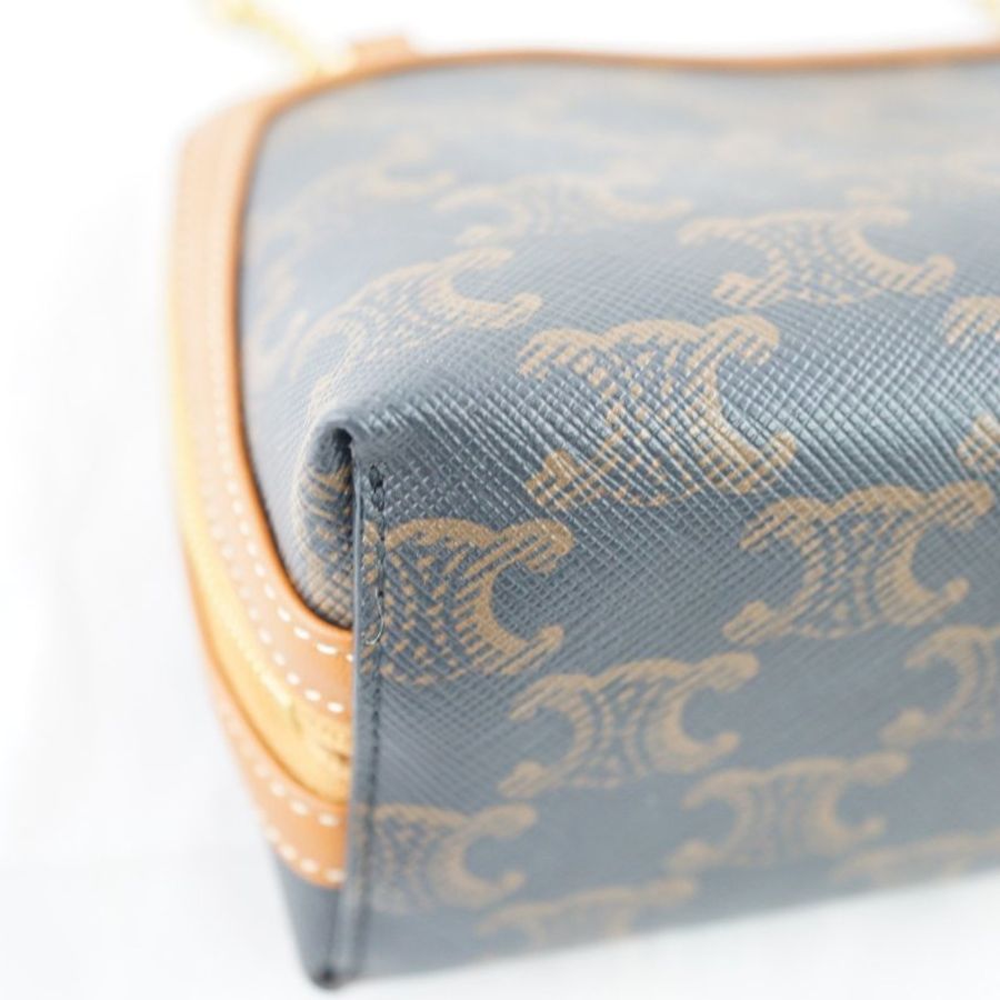 CELINE 原花 鍊條小包 Triomphe Canvas 斜背包 肩背包-10
