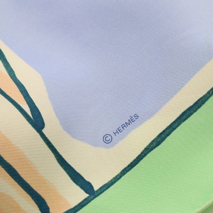HERMES Libre comme pegase自由飛馬絲巾 90 - 藍-2