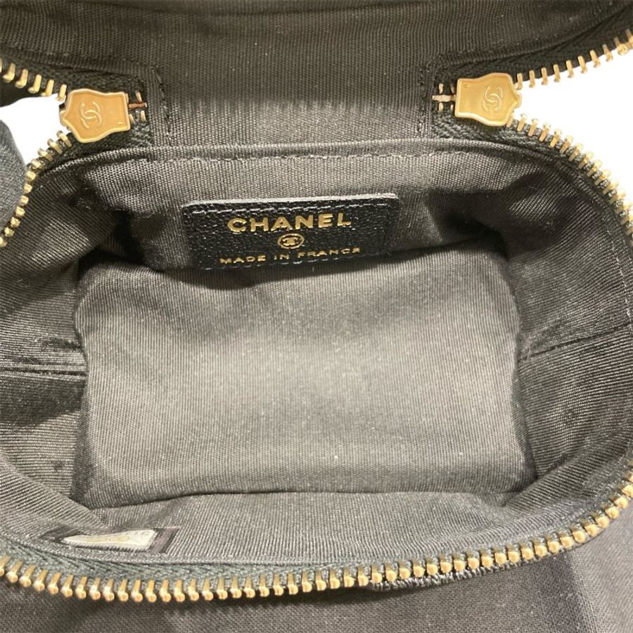 CHANEL 香奈兒  AP2194 Matelassé Vanity 魚子醬 化妝鏈條肩背包  黑色-6