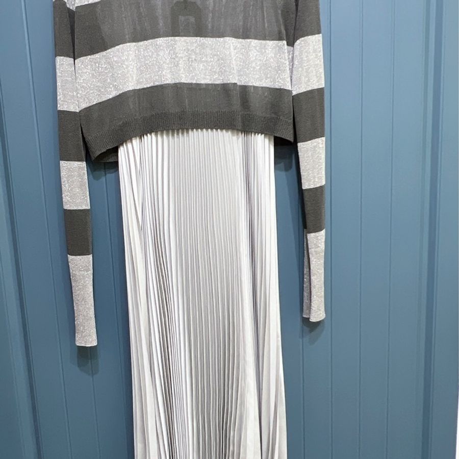 ALLSAINTS JACLYN SHINE DRESS銀灰色洋裝-1