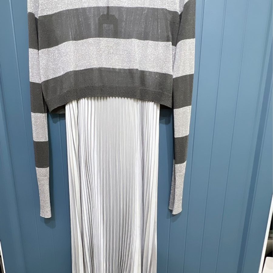 ALLSAINTS JACLYN SHINE DRESS銀灰色洋裝-3