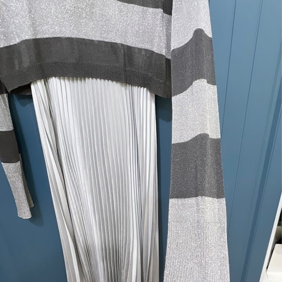 ALLSAINTS JACLYN SHINE DRESS銀灰色洋裝-4