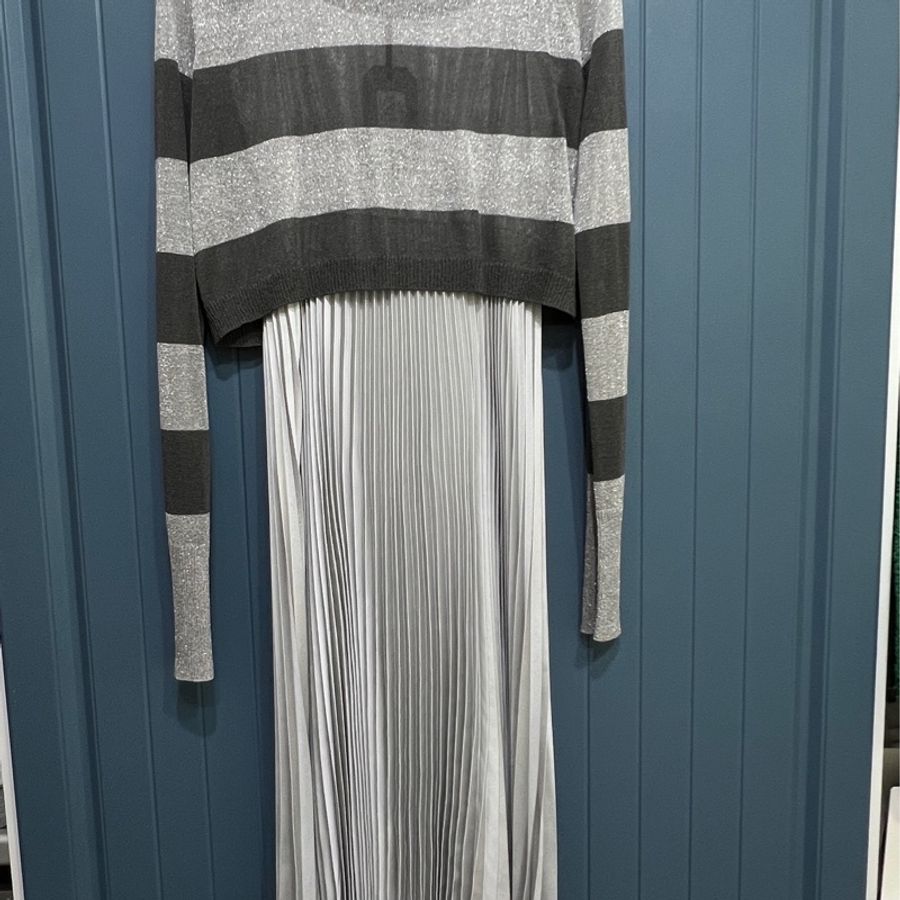 ALLSAINTS JACLYN SHINE DRESS銀灰色洋裝-7