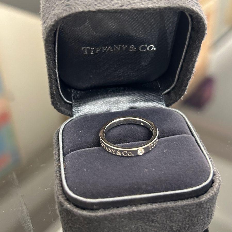 Tiffany&co 950鉑金3點鑽戒指💍-2