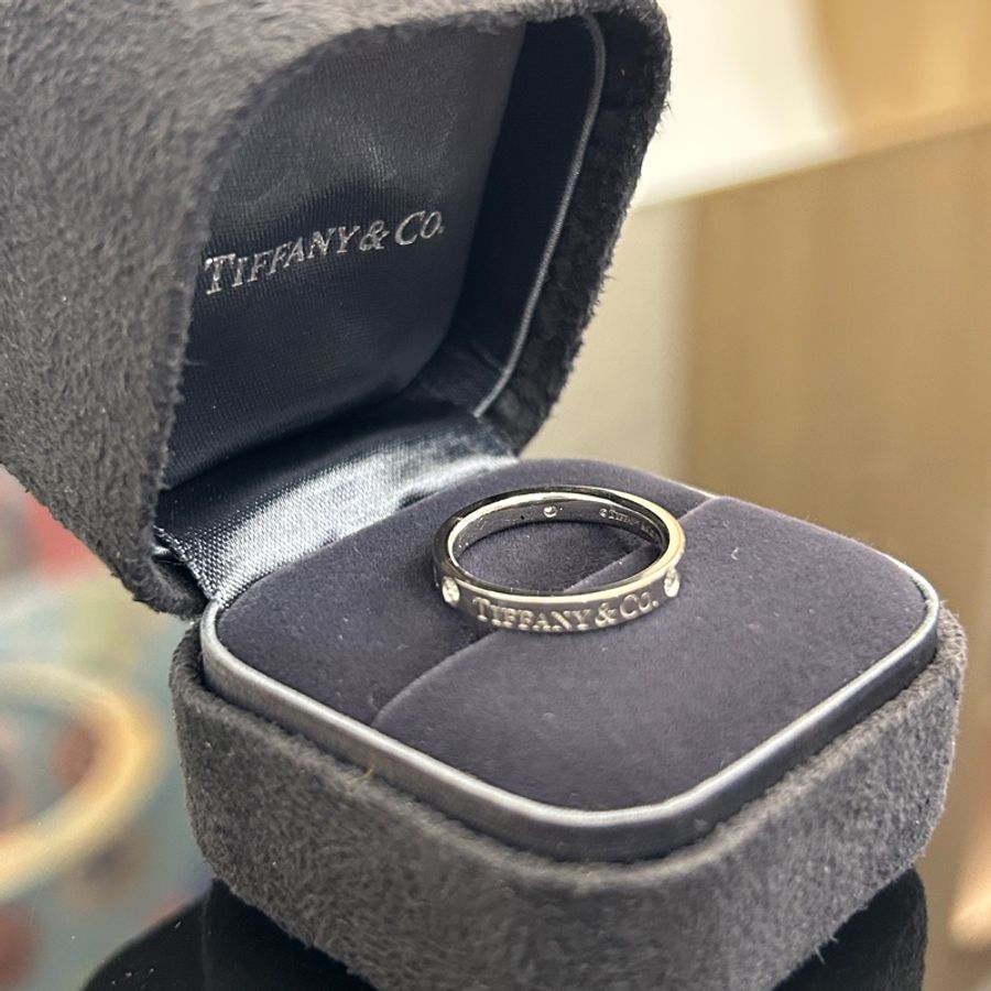 Tiffany&co 950鉑金3點鑽戒指💍-3