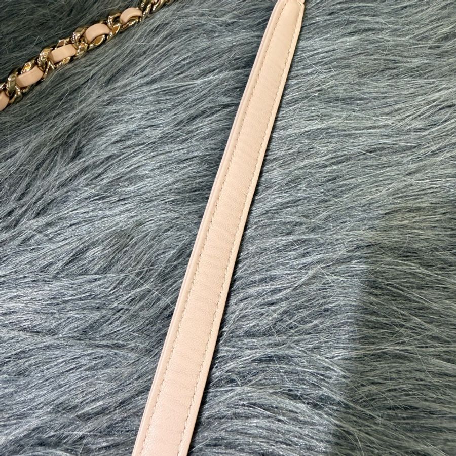 Chanel AS1353 粉膚色 杏色 金釦 Flap Bag Coco 斜背包 肩背包-17