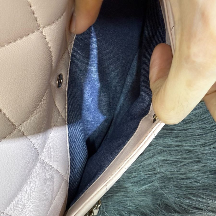 Chanel AS1353 粉膚色 杏色 金釦 Flap Bag Coco 斜背包 肩背包-19