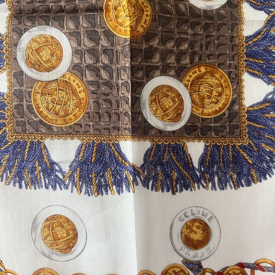 Celine scarf 2條金幣綿質圍巾方巾絲巾 全新連貼紙原裝盒 中古-2