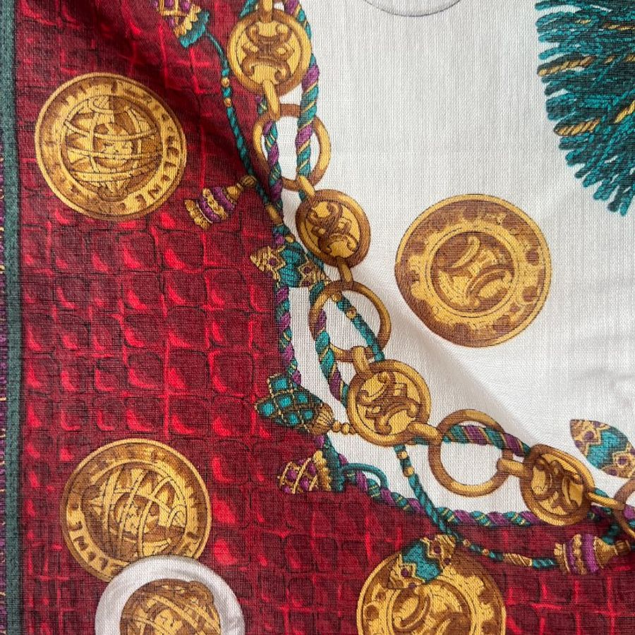 Celine scarf 2條金幣綿質圍巾方巾絲巾 全新連貼紙原裝盒 中古-13
