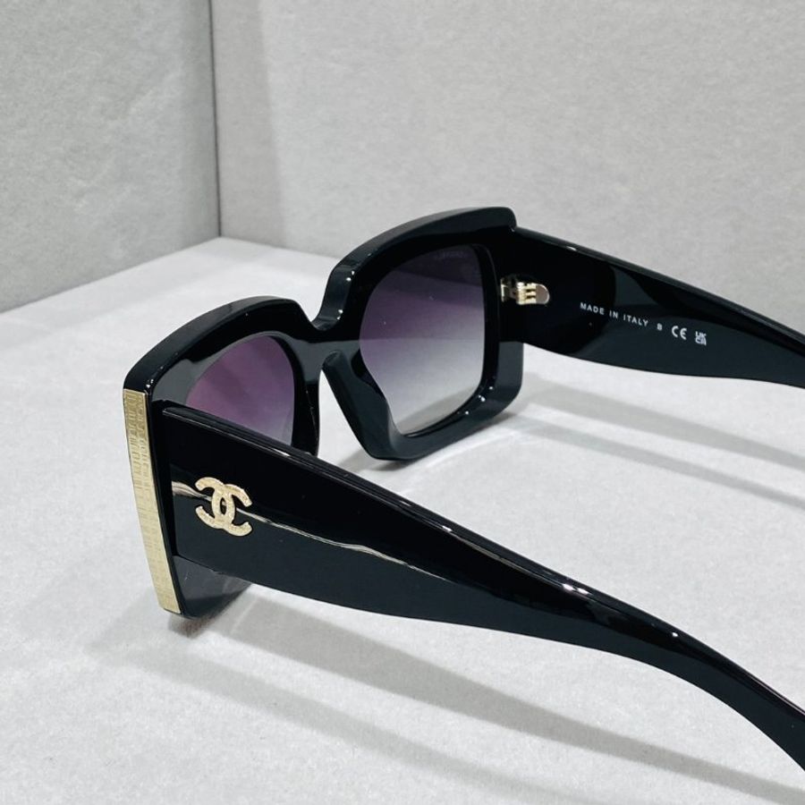 CHANEL CH5435 C622S6 經典大框漸變鏡片太陽眼鏡,很貴氣的一款,超級遮臉 全新全配-3