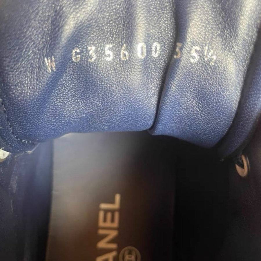 Chanel 鍊條邊拼色高統休閒鞋 35.5號,很新-3