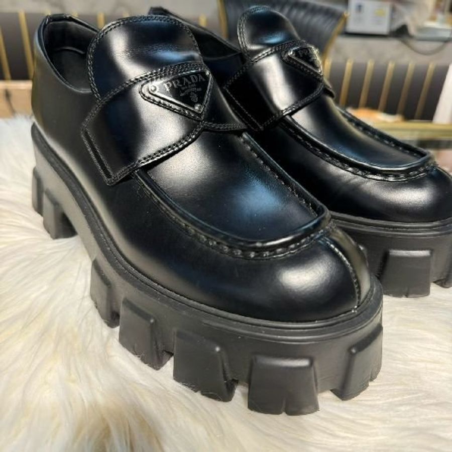 PRADA Monolith拋光皮革樂福鞋-1