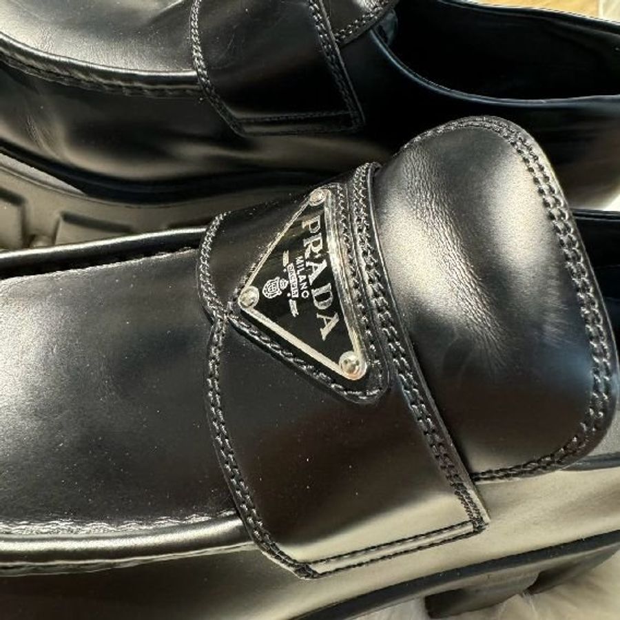 PRADA Monolith拋光皮革樂福鞋-2