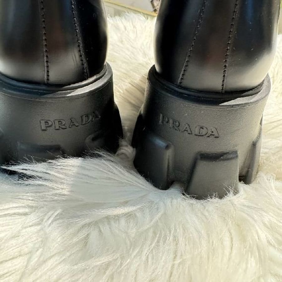 PRADA Monolith拋光皮革樂福鞋-7