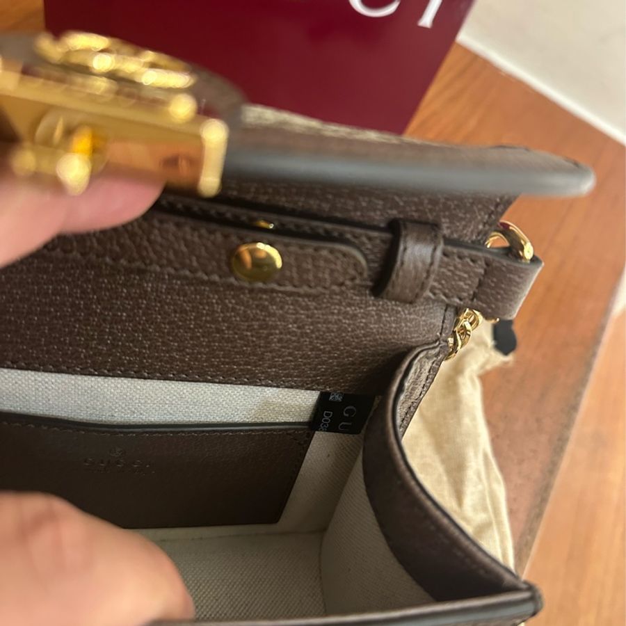 GUCCI 紅綠PVC釦式MINI手提兩用鏈包-13
