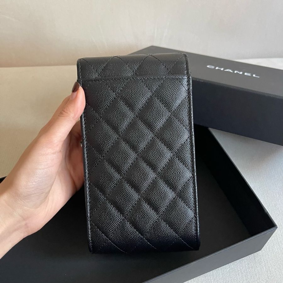 現貨 🖤 Chanel classic phone holder with chain 電話包 手機包 黑色-2
