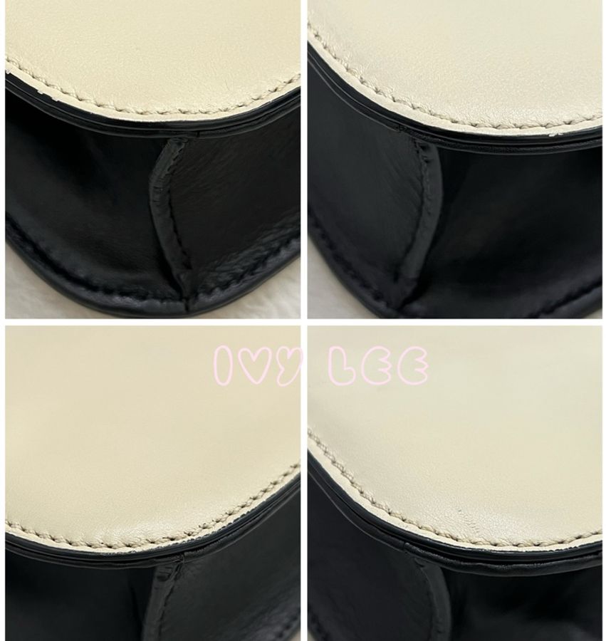 Valentino Rockstud Glam Lock 黑色 米白色皮革 鉚釘 鍊條包 斜背包 肩背包 二手精品-16
