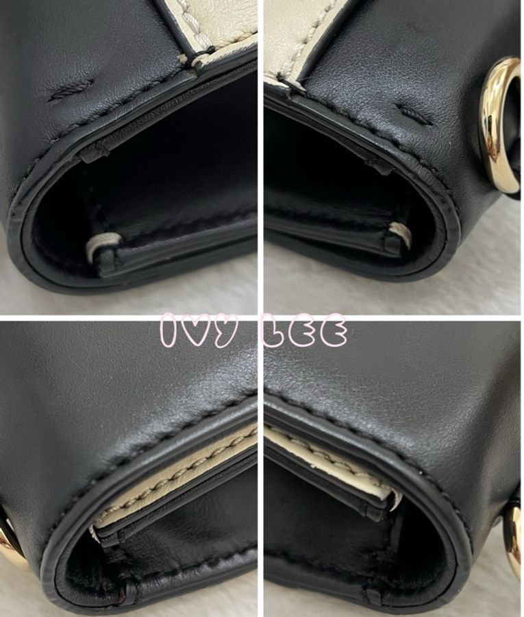 Valentino Rockstud Glam Lock 黑色 米白色皮革 鉚釘 鍊條包 斜背包 肩背包 二手精品-17
