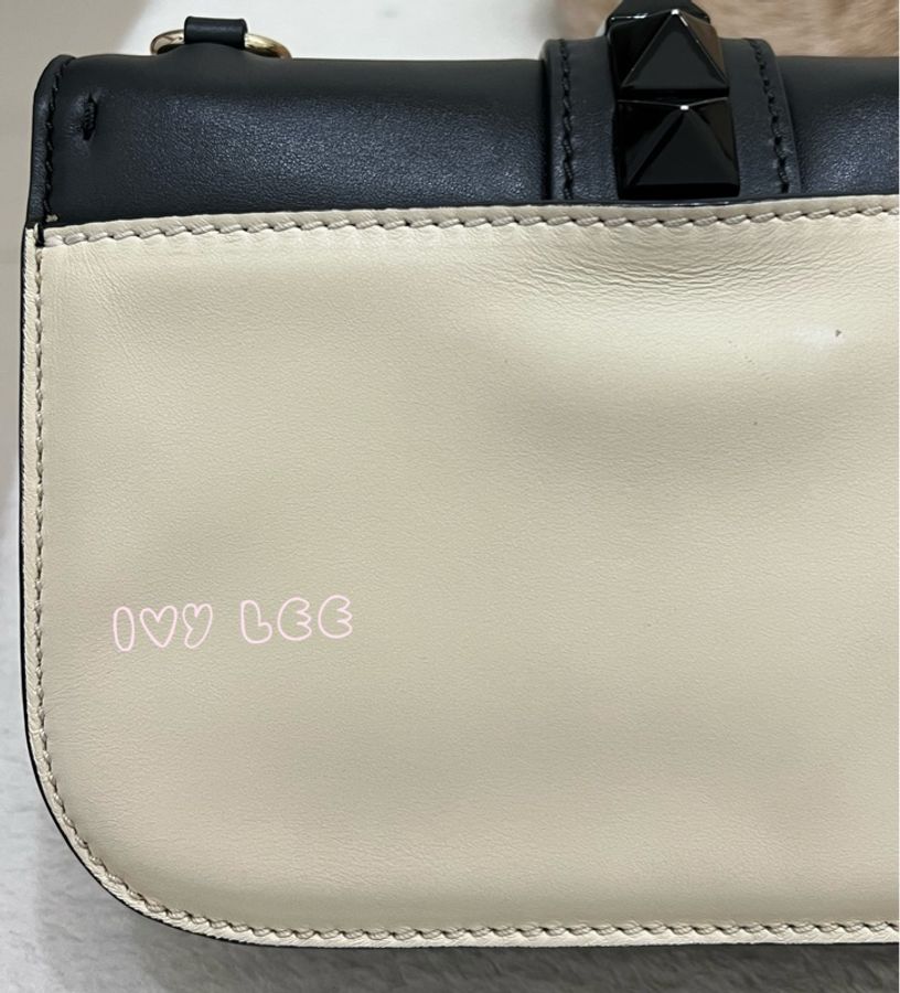 Valentino Rockstud Glam Lock 黑色 米白色皮革 鉚釘 鍊條包 斜背包 肩背包 二手精品-29