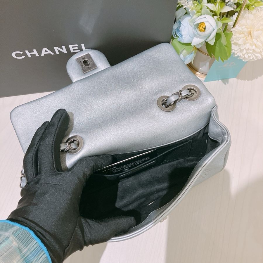 CHANEL 香奈兒金屬面小牛皮翻蓋包包METALLIC SYMBOLS FLAP BAG 22CM-14