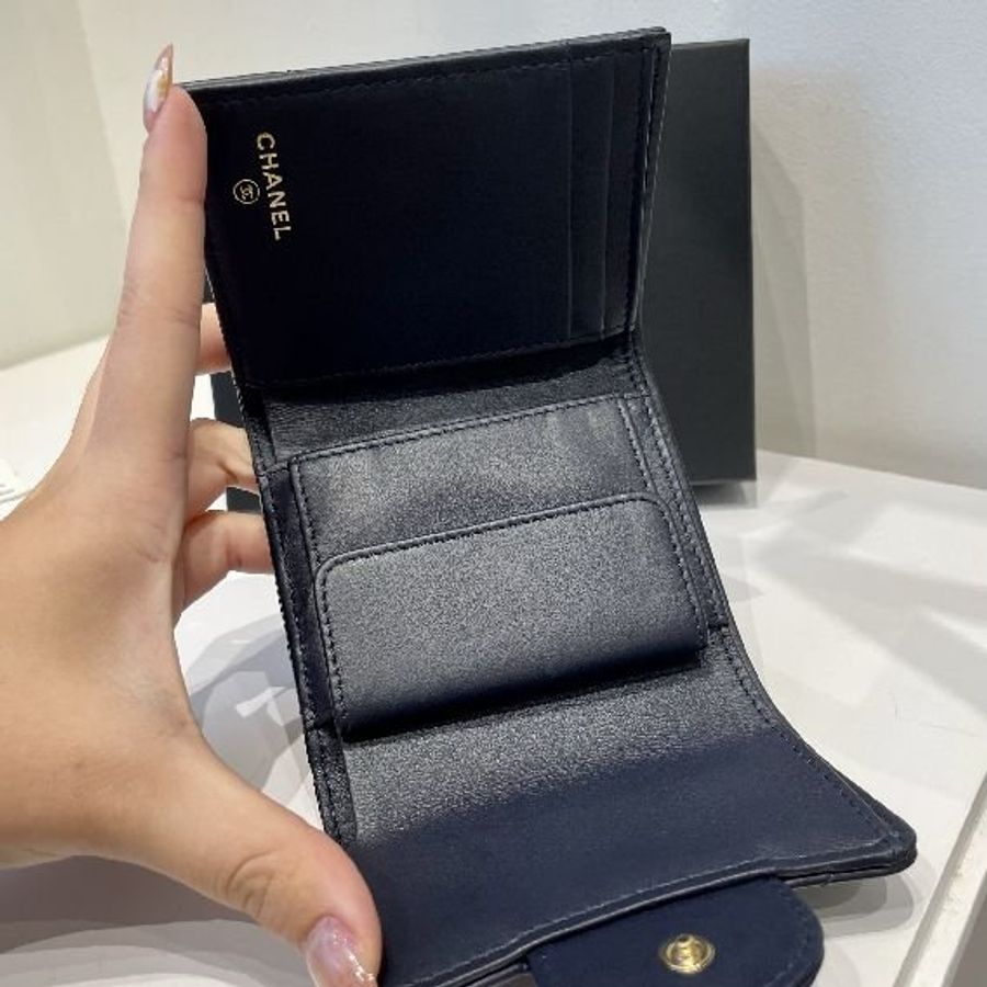 Chanel 2.55三折短夾 深藍色-5