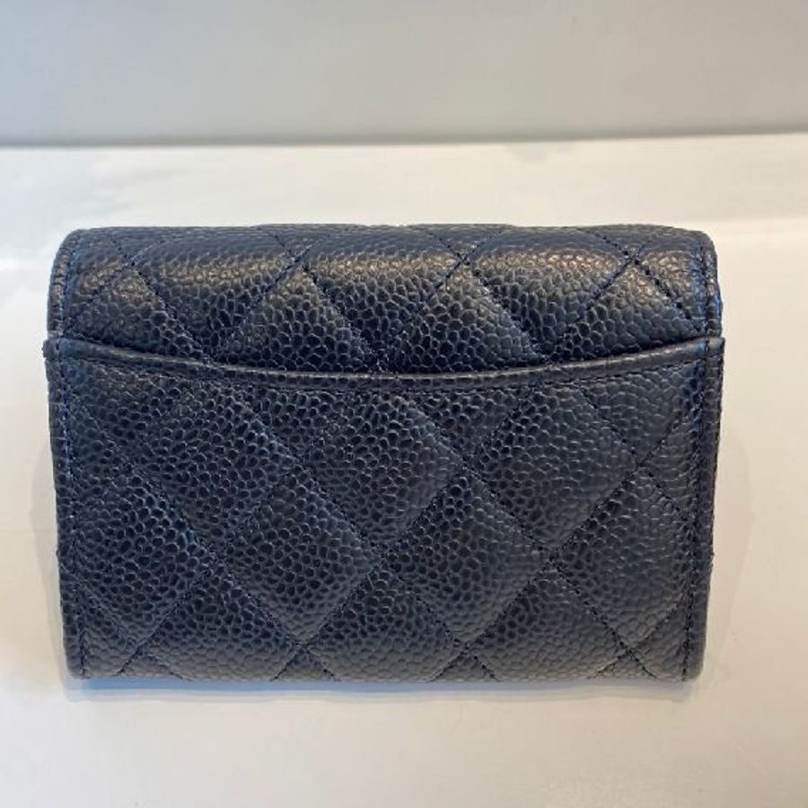 CHANEL CF 單層卡包 黑銀牛-4